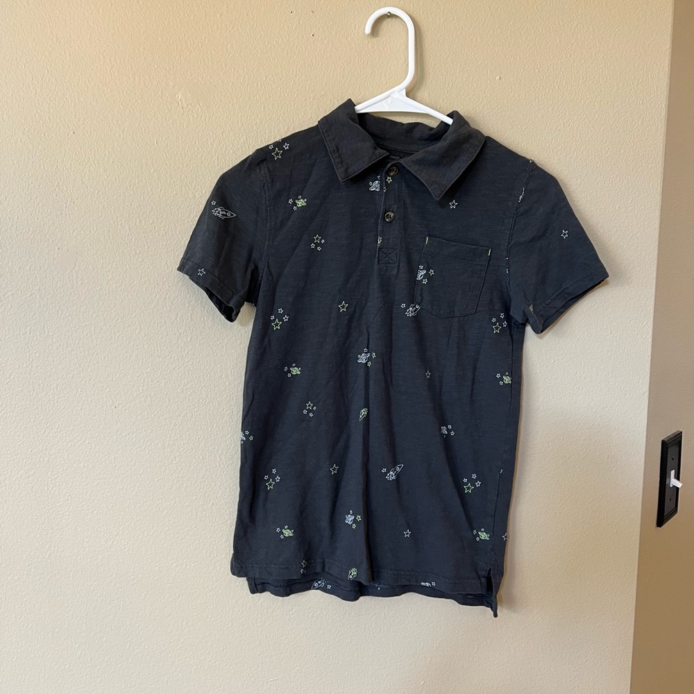 Cat & Jack Boys Navy Space Polo Size 8/10